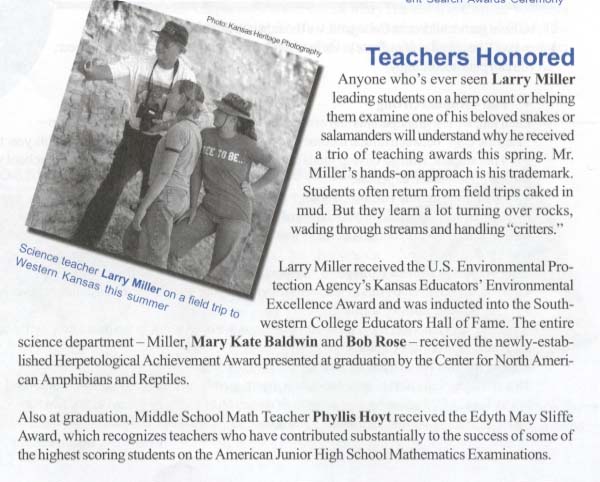 Larry L. Miller Receives EPA Award (NEWS RELEASE)